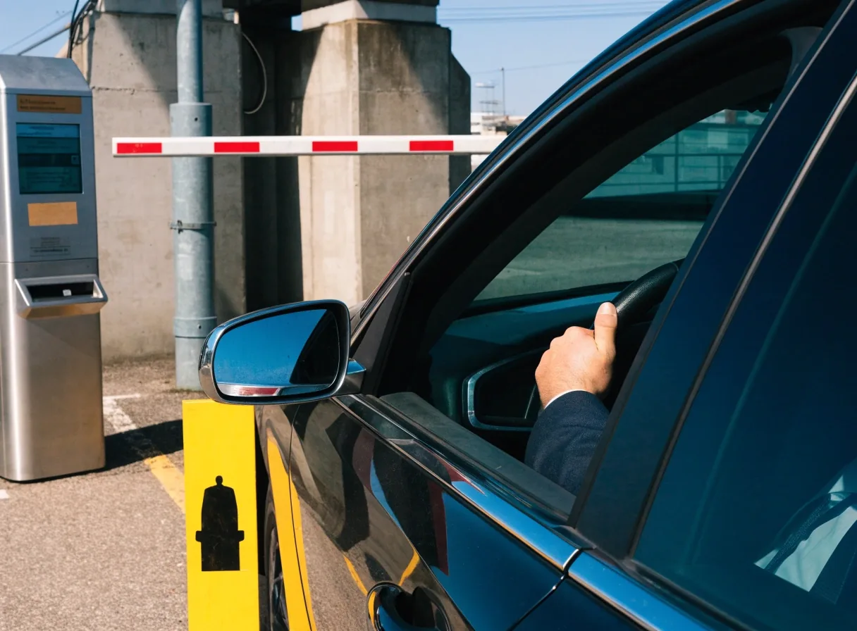 Car park entry lane at domestic parking